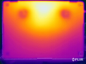 Températures de surface des essais sous contrainte (en bas)