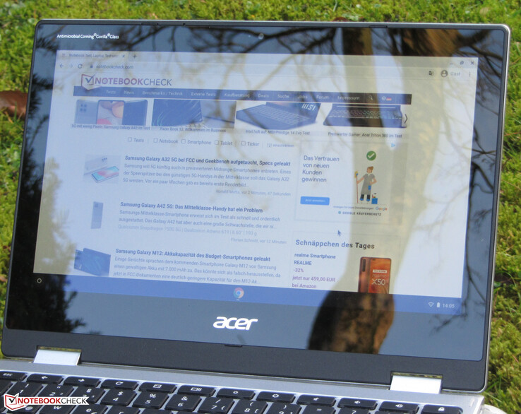 Le Chromebook en plein air.