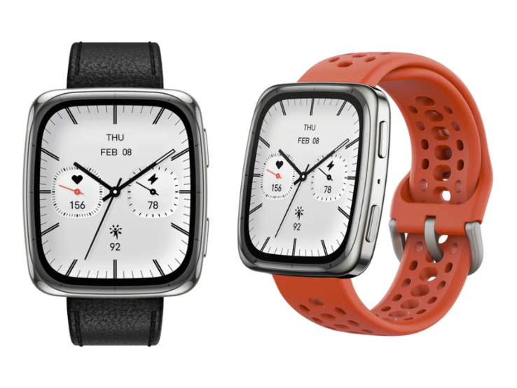 La smartwatch Amazfit Active 2 Square est livrée avec deux bracelets. (Source : Amazfit)