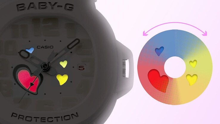 La montre Casio G-Shock BGA-10-7A a un design qui change de couleur. (Source de l'image : Casio)