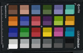 Xiaomi Redmi 6 - ColorChecker : la couleur de référence se situe dans la partie inférieure de chaque bloc.