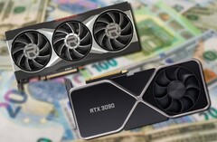 Les cartes de la série Radeon RX 6000 et de la gamme GeForce RTX 30 restent cependant hors de prix. (Image source : AMD/Nvidia/Unsplash - édité)
