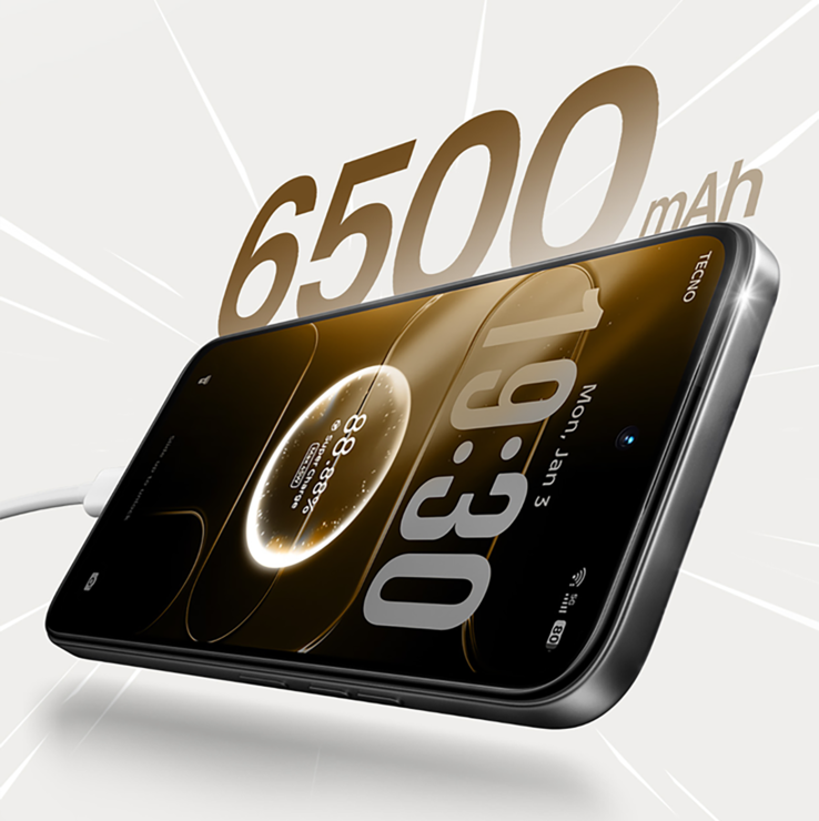 Le Tecno Spark 50 5G dispose d'une batterie de 6 500 mAh