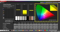 CalMAN ColorChecker (profil : P3, espace colorimétrique cible P3)