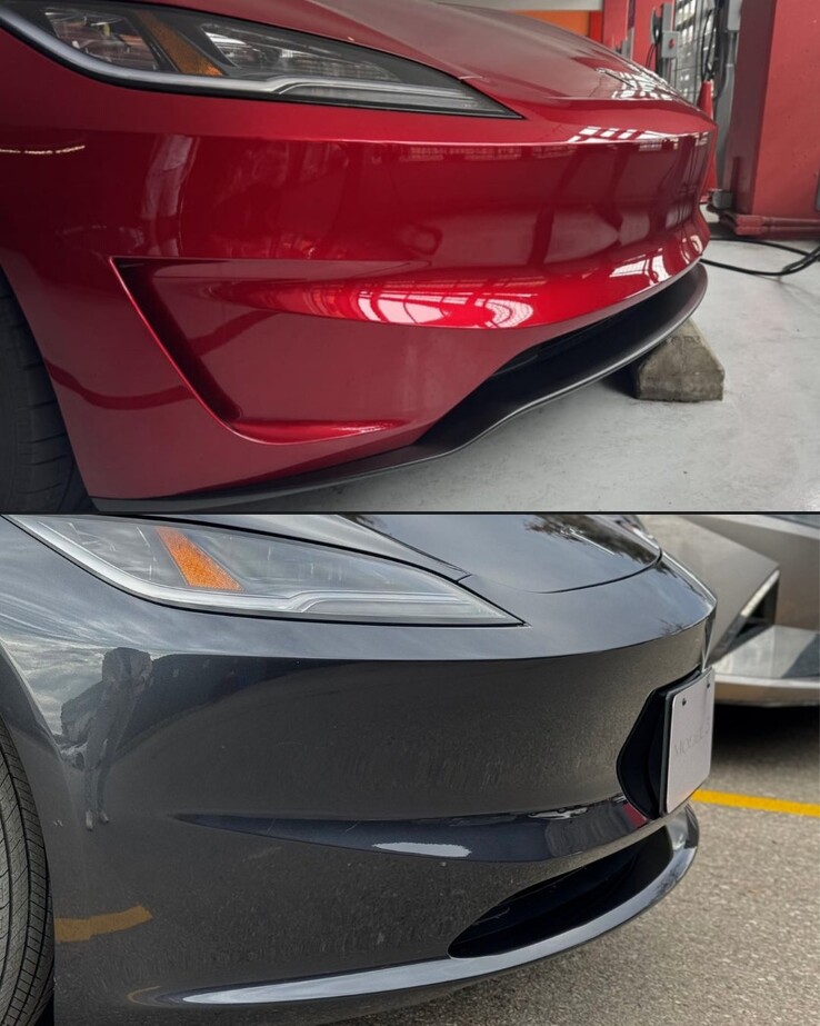 Tesla Model 3 Performance vs Highland : la lèvre avant fendue