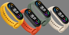 Le Mi Band 7 devrait être lancé en plusieurs couleurs, le Mi Band 6 en photo. (Image source : Xiaomi)