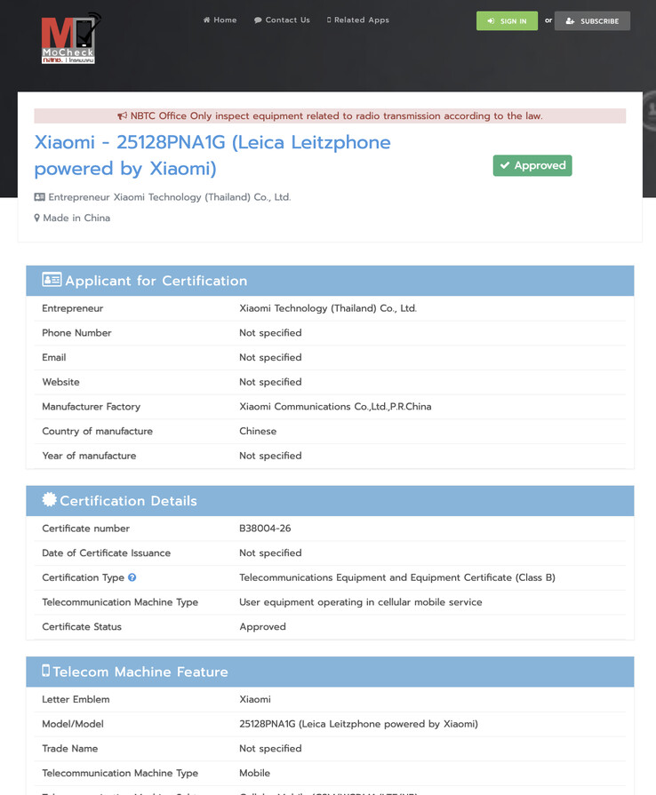 (Source de l'image : NBTC)