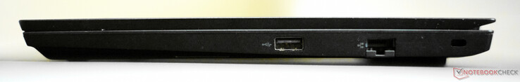 Droite : USB-A 2.0, Gigabit RJ45, verrou Kensington