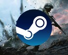 Bannière de Battlefield 2042 avec le logo Steam (Source de l'image : Steam avec modifications)