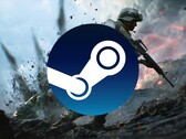 Bannière de Battlefield 2042 avec le logo Steam (Source de l'image : Steam avec modifications)