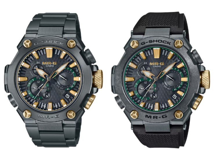 La Casio G-Shock MRG-B2000BG-3A (à gauche) et la MRG-B2000RG-3A (à droite). (Source de l'image : Casio)