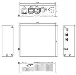 Dimensions et ports (Image source : EDATEC)