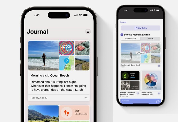 L'application Journal est conçue pour simplifier la tenue d'un journal numérique. (Image : Apple)