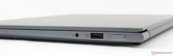 A droite : combo audio 3,5 mm, USB-A 3.2 Gen. 1, bouton d'alimentation