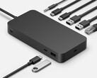 La station d'accueil Surface Thunderbolt 4 est dotée d'un trou de fixation pour un support de bureau. (Source de l'image : Microsoft)