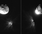 Photos de l'astéroïde après l'impact prises par le LICIACube italien (Source : NASA, ASI, et Université du Maryland ; recadré)
