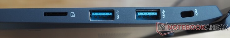 A droite : micro SD, 2x USB-A 3.2 Gen2, Verrouillage Kensington