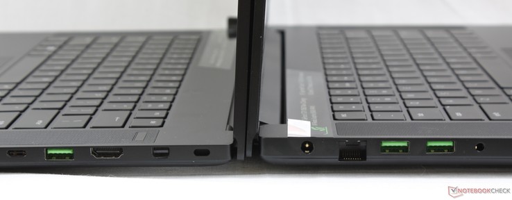 Le Blade 15 GTX 1070 Max-Q Advanced Model (à gauche) face au Blade 15 Base Model (à droite). Le Blade 15 GTX 1070 Max-Q Advanced Model (à gauche) face au Blade 15 Base Model (à droite).