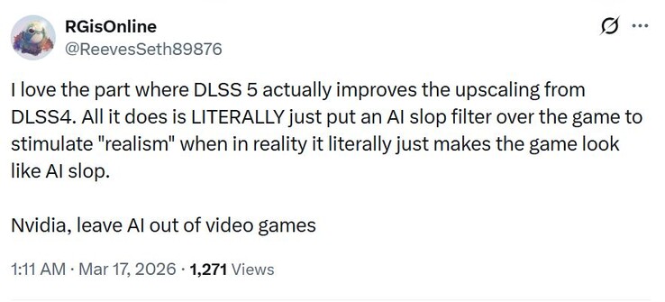 Nvidia DLSS 5 est de la merde en matière d'IA.