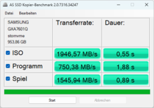 Benchmark de copie AS SSD