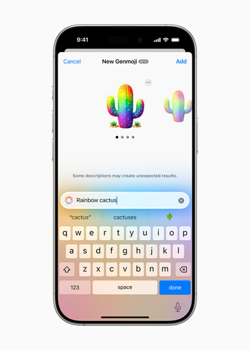 interface Genmoji d'iOS avec un emoji 