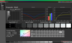 Niveaux de gris avant étalonnage