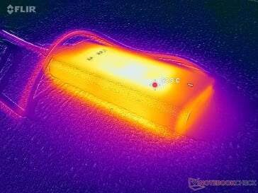 L'adaptateur CA atteint plus de 53°C lorsque vous utilisez des charges exigeantes