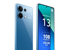 Le Redmi Note 13 4G en bleu glacier, l'une des trois couleurs de lancement annoncées. (Source de l'image : Amazon)