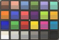 iPhone XS - ColorChecker : la couleur de référence est située dans la partie inférieure de chaque bloc - appareil photo principal.