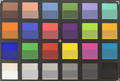 iPhone XS - ColorChecker : la couleur de référence est située dans la partie inférieure de chaque bloc - appareil photo principal.