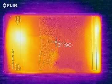 Galaxy Tab A 10.1 - Relevé thermique à l'avant de l'appareil en cas de sollicitations.