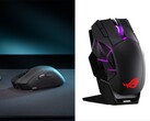 Les souris de jeu ROG Gladius IV Ace (à gauche) et ROG Spatha X 65K (à droite).