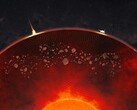 Illustration d'artiste des masses du manteau de Mars (Source de l'image : NASA et JPL-Caltech ; recadré)