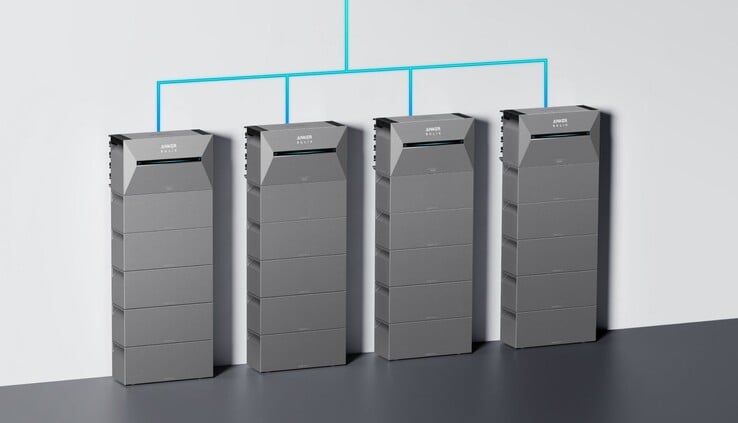 Il est prévu de faire fonctionner jusqu'à quatre Solarbank 3 Pro en grappe. (Source de l'image : Anker Solix)