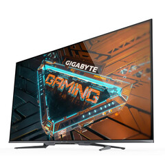 Le Gigabyte S55U mesure 54,6 pouces de large et offre une sortie 4K/120 Hz. (Image source : Gigabyte)