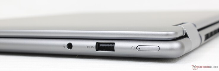 À droite : casque de 3,5 mm, USB-A 3.2 Gen. 1, bouton d'alimentation