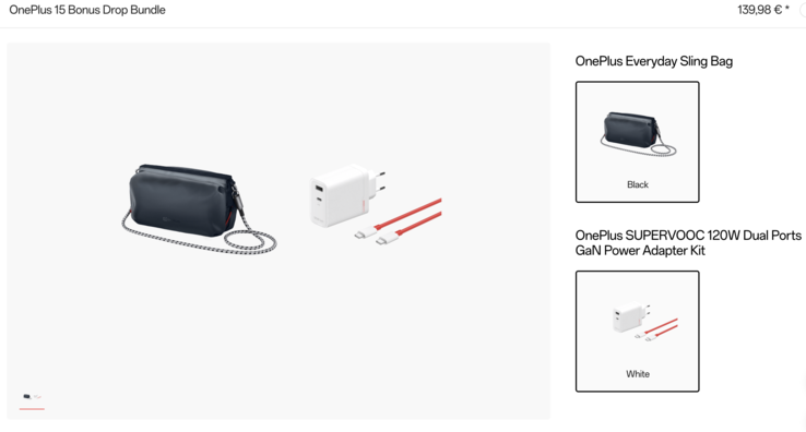 Le OnePlus 15 Bonus Drop Bundle. (Source de l'image : OnePlus Allemagne)