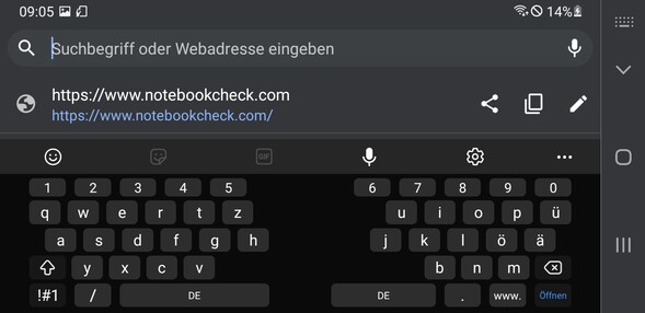 Clavier en mode paysage