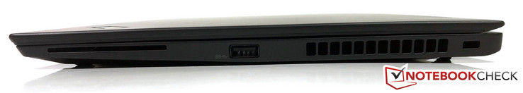 Côté droit : SmartCard, USB 3.0, verrou de sécurité.