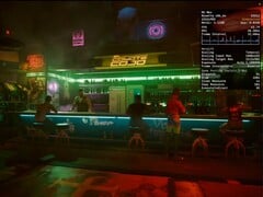 Cyberpunk 2077 fonctionnant sous macOS 26 Tahoe avec l&#039;interpolation d&#039;images MetalFX activée sur un MacBook Pro M1 Max. (Source de l&#039;image : Blendlogic Tech sur YouTube)