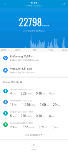 Amazfit Verge Lite - Données.