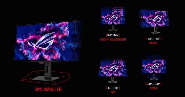 L'Asus ROG Strix OLED XG27AQDMG Gen2 a un pied 30% plus petit