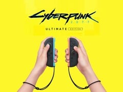 Cyberpunk 2077 : Ultimate Edition au-dessus des Joy-Cons Switch 2 (Image source : Nintendo of America avec modifications)