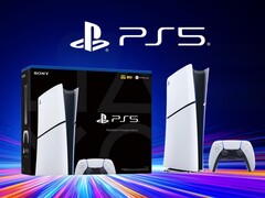 Bannière avec la console PS5 Slim Digital (Image source : Sony PlayStation avec modifications)