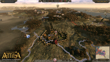 Une image représentant la carte du monde et les villes dans Total War : Attila.
