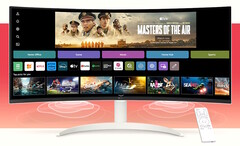 LG dévoile un moniteur webOS VA incurvé de 34 pouces au format 21:9 avec streaming média, TV en direct, Apple Airplay et Microsoft 365. (Source de l'image : LG)