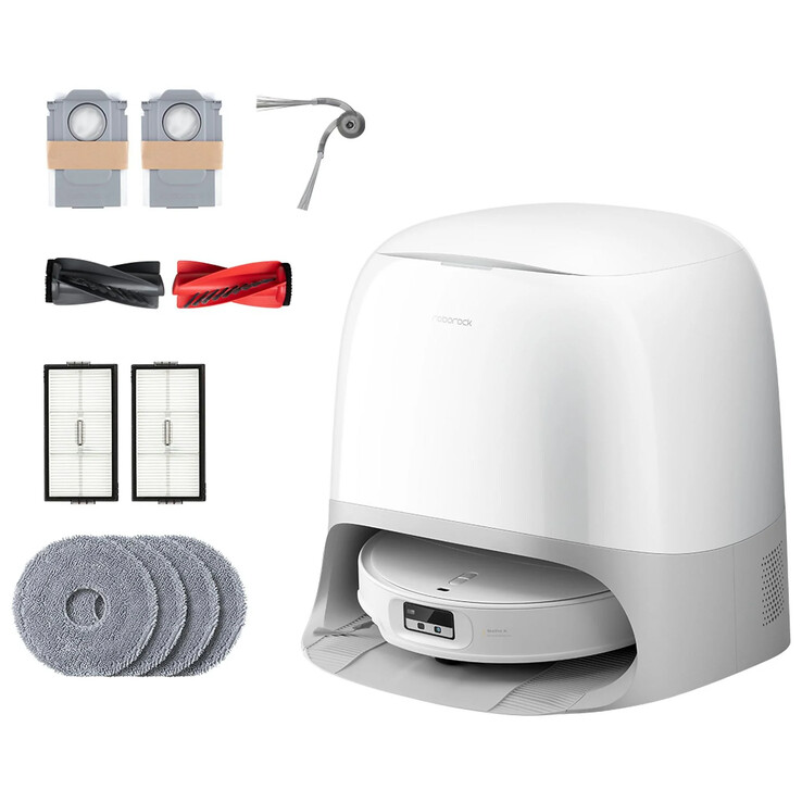Le Roborock Qrevo Curv 2 ProX est livré avec des accessoires supplémentaires. (Source de l'image : Roborock)