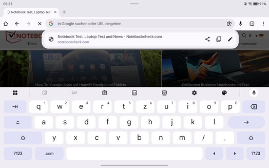 Clavier en format paysage