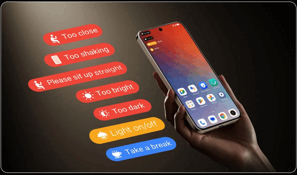 Le TCL P80 Ultra est équipé d’un assistant intelligent dédié à la protection des yeux.