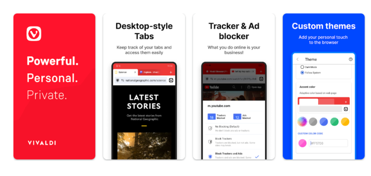 Navigateur Vivaldi Android 